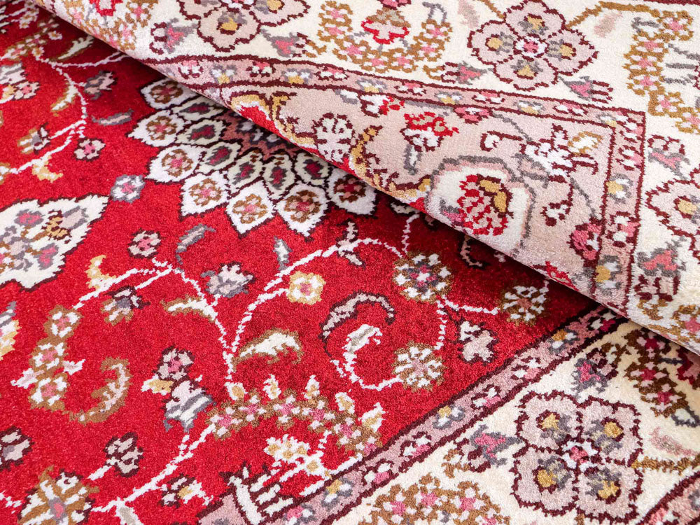 Tapis en soie - Soie chinoise - 91 x 60 cm - rouge