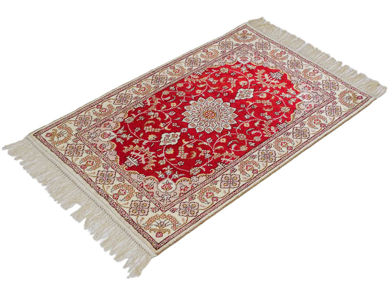 Tapis en soie - Soie chinoise - 91 x 60 cm - rouge