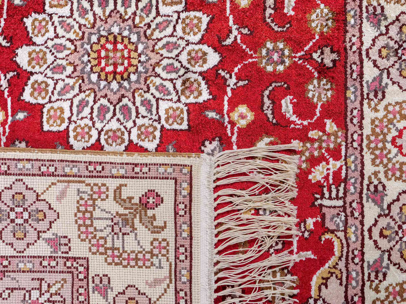 Tapis en soie - Soie chinoise - 91 x 60 cm - rouge