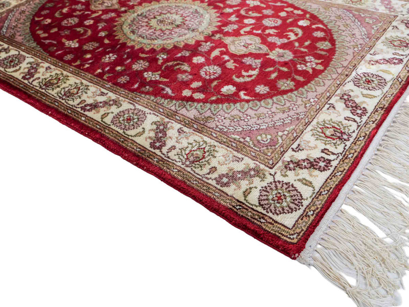 Tapis en soie - Soie chinoise - 90 x 59 cm - rouge