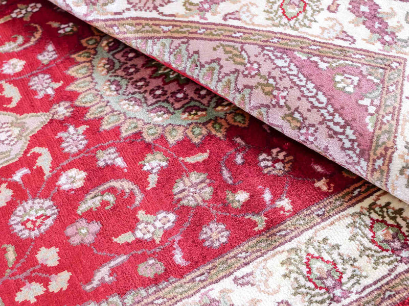 Tapis en soie - Soie chinoise - 90 x 59 cm - rouge