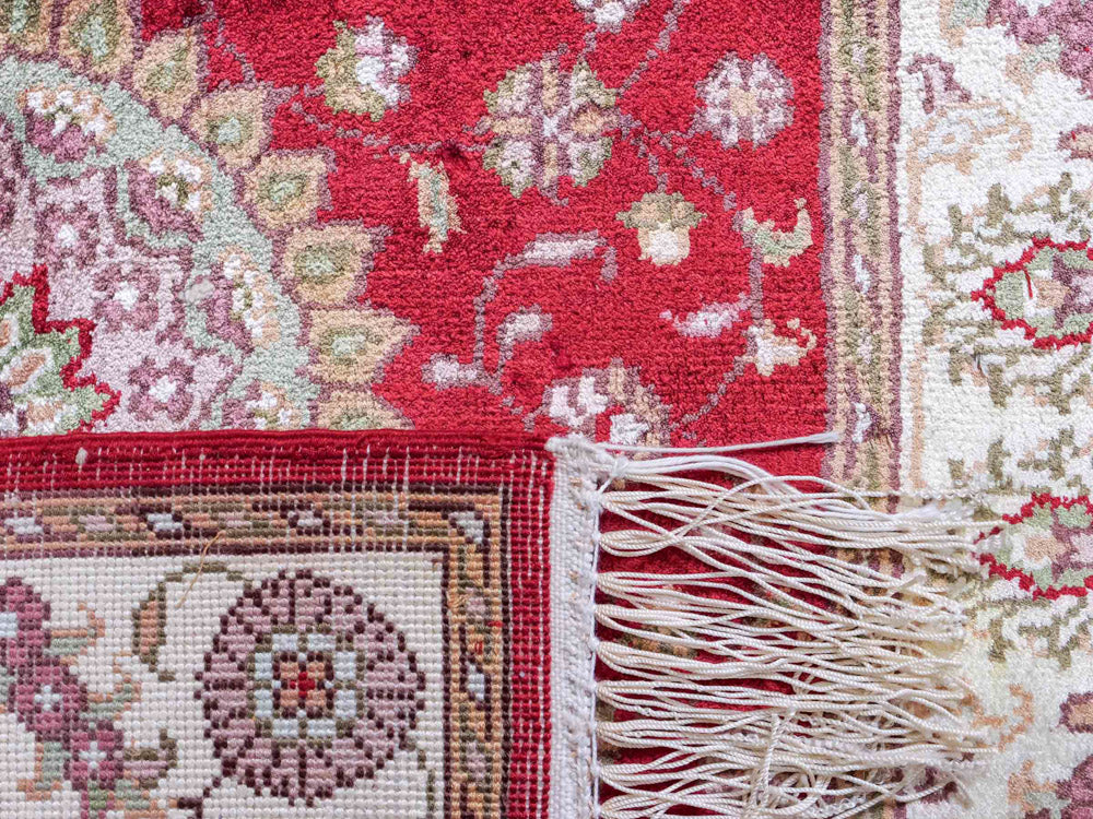 Tapis en soie - Soie chinoise - 90 x 59 cm - rouge