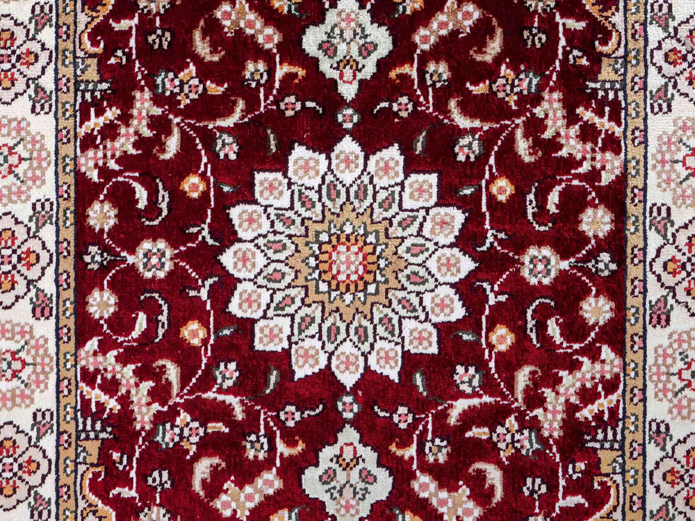 Seidenteppich - China Seide - 90 x 63 cm - dunkelblau