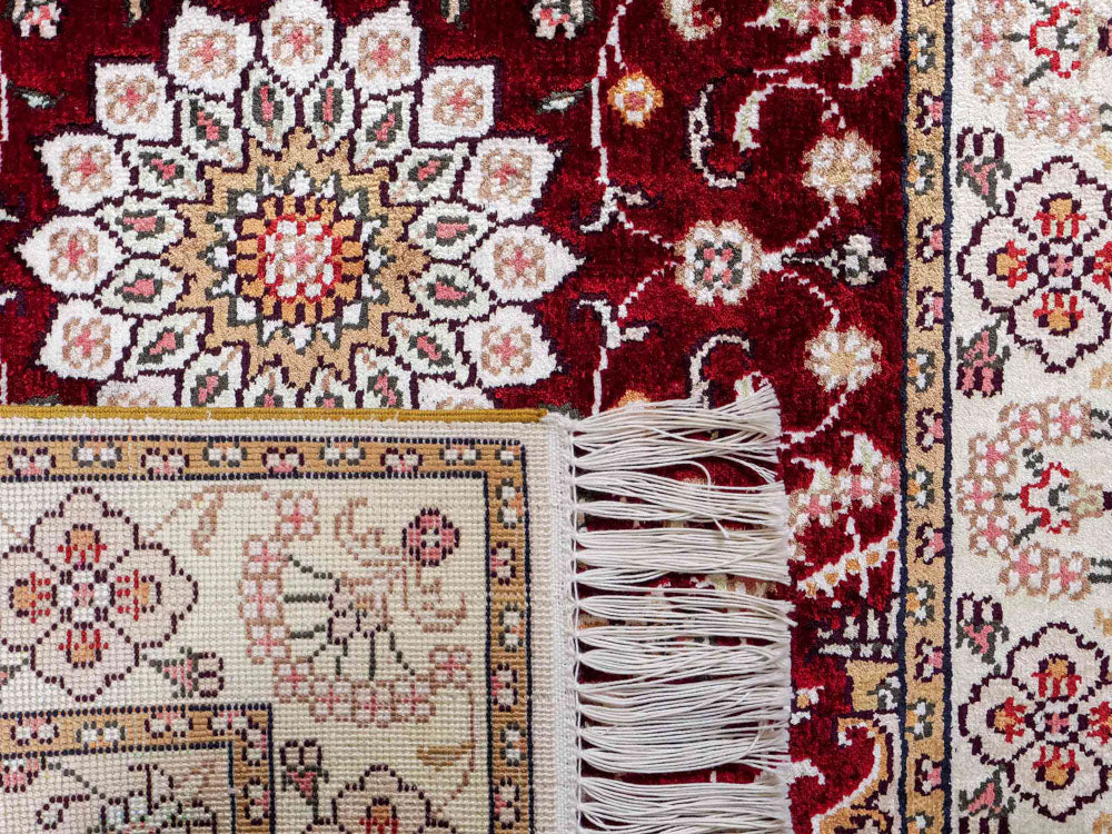 Seidenteppich - China Seide - 90 x 63 cm - dunkelblau