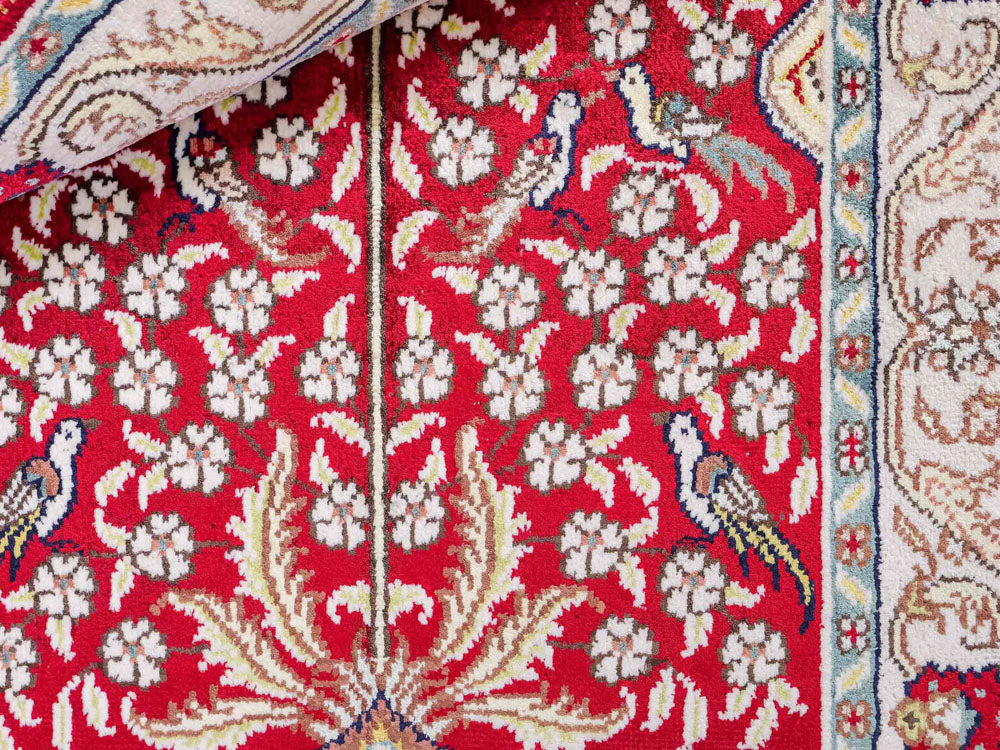 Tapis en soie - Soie chinoise - 86 x 58 cm - rouge clair