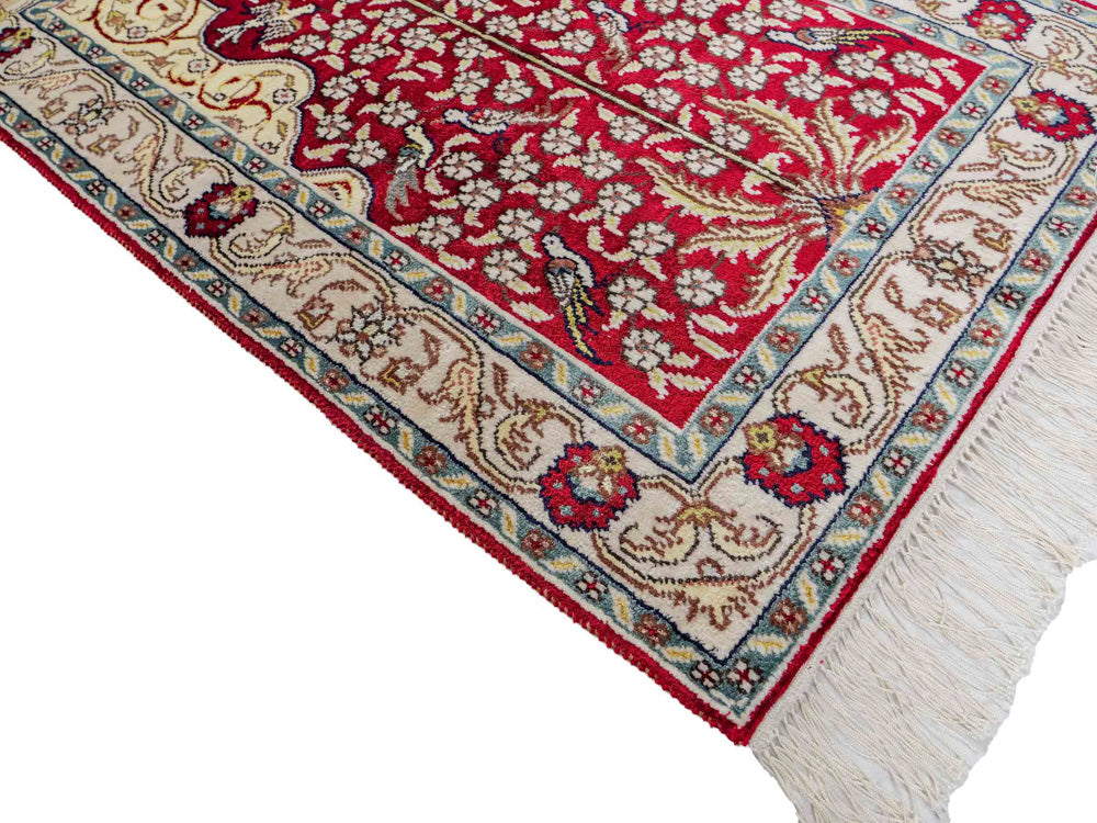 Tapis en soie - Soie chinoise - 86 x 58 cm - rouge clair