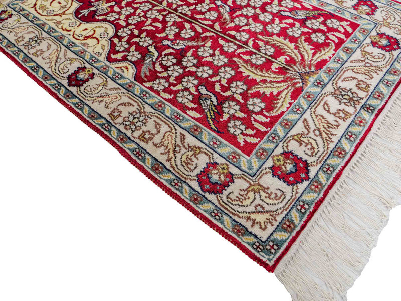 Tapis en soie - Soie chinoise - 86 x 58 cm - rouge clair
