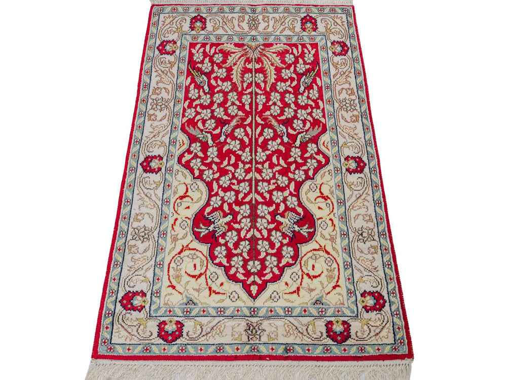 Tapis en soie - Soie chinoise - 86 x 58 cm - rouge clair
