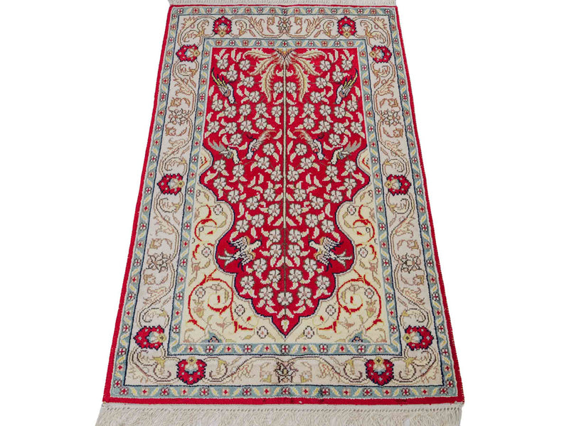 Tapis en soie - Soie chinoise - 86 x 58 cm - rouge clair
