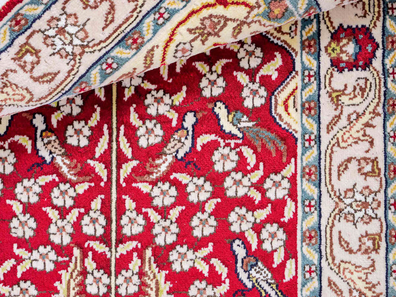 Tapis en soie - Soie chinoise - 89 x 58 cm - rouge clair