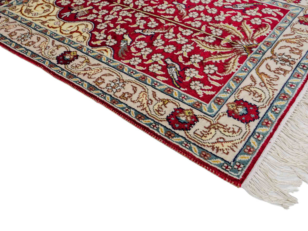 Tapis en soie - Soie chinoise - 89 x 58 cm - rouge clair