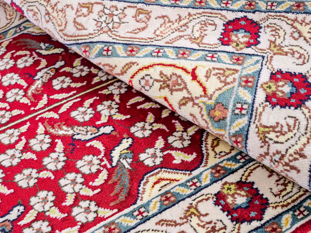 Tapis en soie - Soie chinoise - 89 x 58 cm - rouge clair