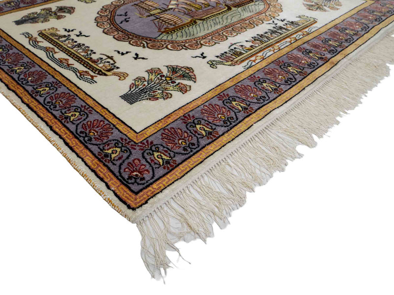 Seidenteppich - China Seide - 121 x 95 cm - beige