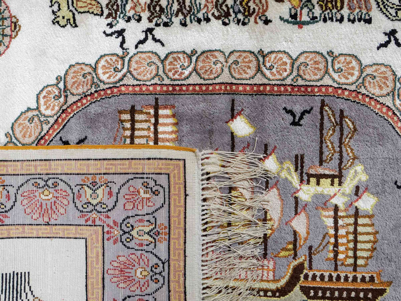 Seidenteppich - China Seide - 121 x 95 cm - beige