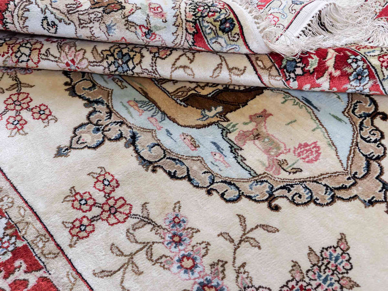 Seidenteppich - China Seide - 153 x 95 cm - hellbeige