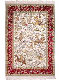 Seidenteppich - China Seide - 180 x 123 cm - beige