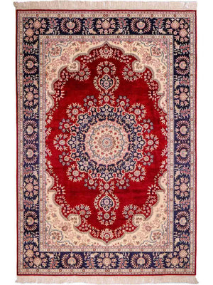 Tapis en soie - Soie chinoise - 186 x 121 cm - rouge