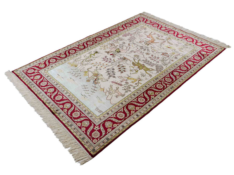 Seidenteppich - China Seide - 183 x 125 cm - beige
