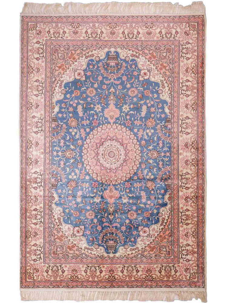 Seidenteppich - China Seide - 192 x 123 cm - blau