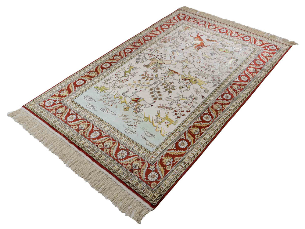 Seidenteppich - China Seide - 193 x 121 cm - beige