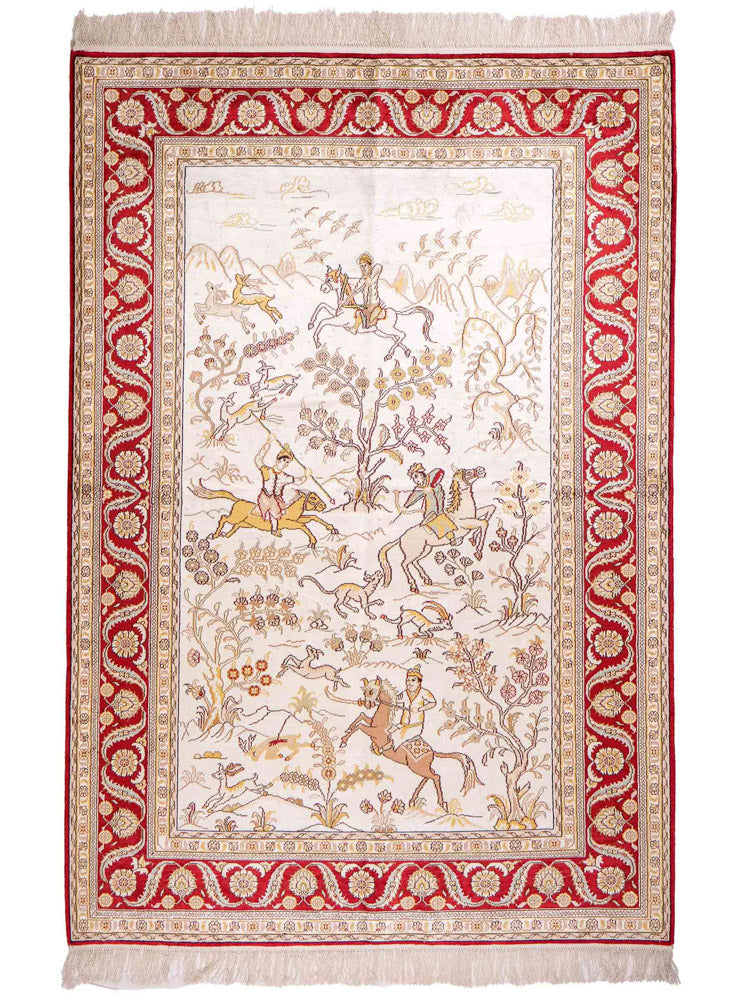 Seidenteppich - China Seide - 185 x 127 cm - beige