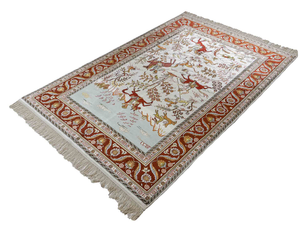 Seidenteppich - China Seide - 184 x 125 cm - beige