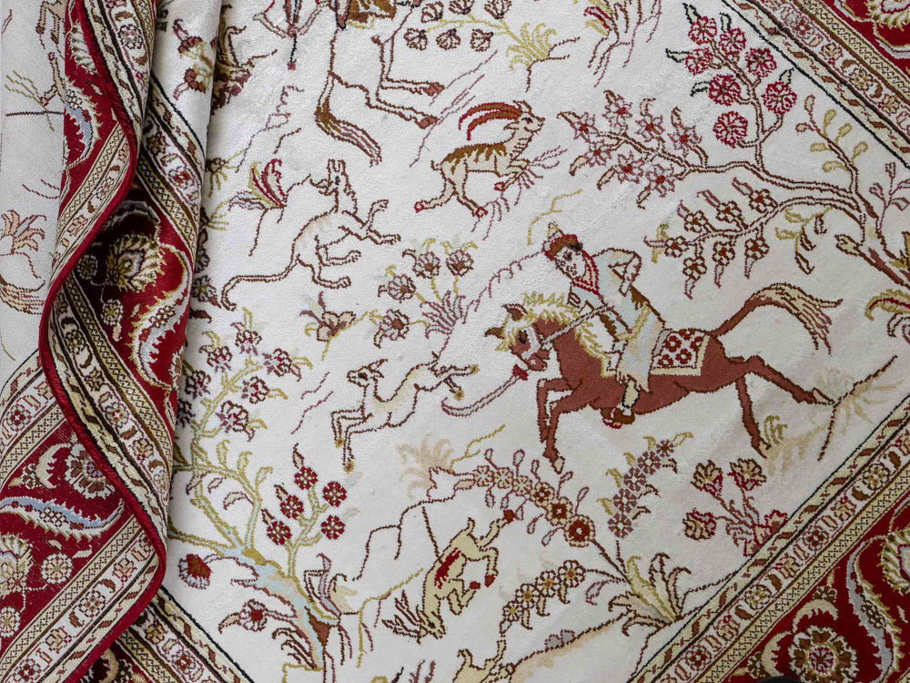 Tapis en soie - Soie chinoise - 185 x 124 cm - beige