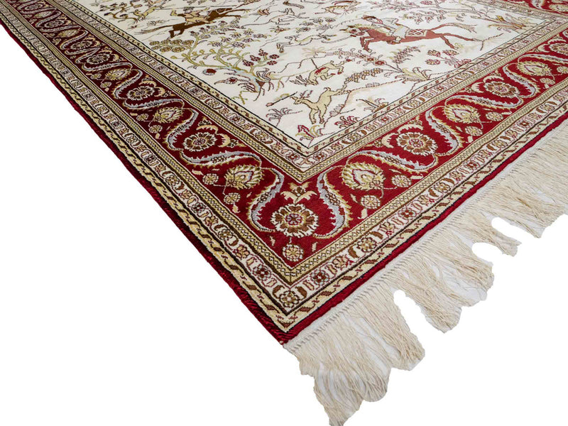 Tapis en soie - Soie chinoise - 185 x 124 cm - beige