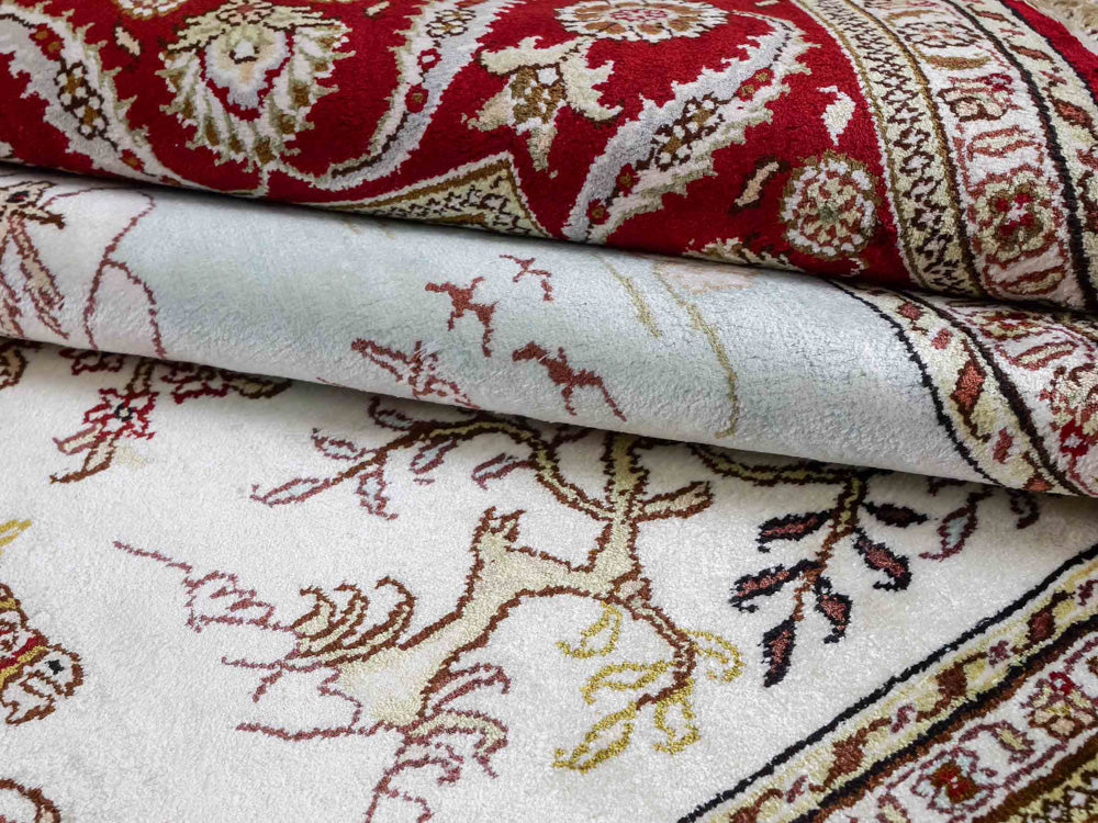 Tapis en soie - Soie chinoise - 185 x 124 cm - beige