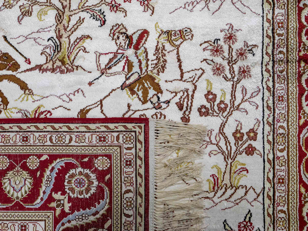 Tapis en soie - Soie chinoise - 185 x 124 cm - beige