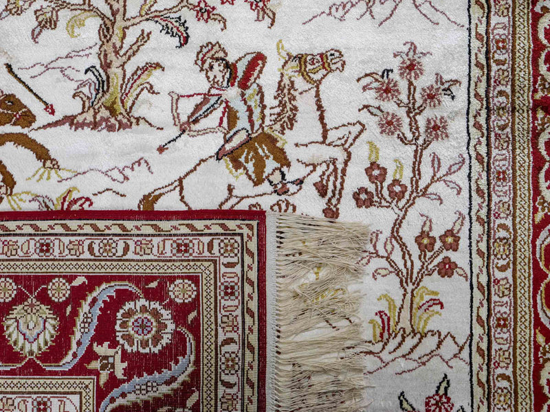 Tapis en soie - Soie chinoise - 185 x 124 cm - beige