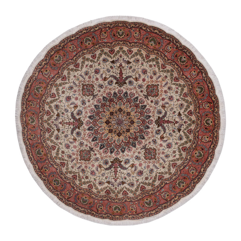 Tapis persan - Tabriz - Royal ronde  - 200 x 200 cm - beige