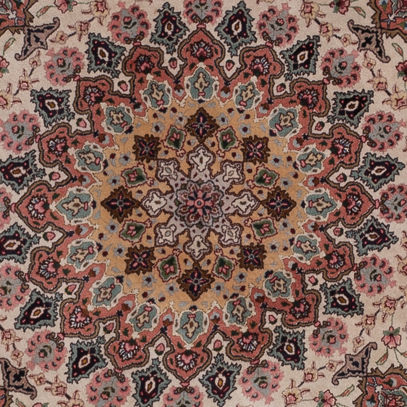 Tapis persan - Tabriz - Royal ronde  - 200 x 200 cm - beige