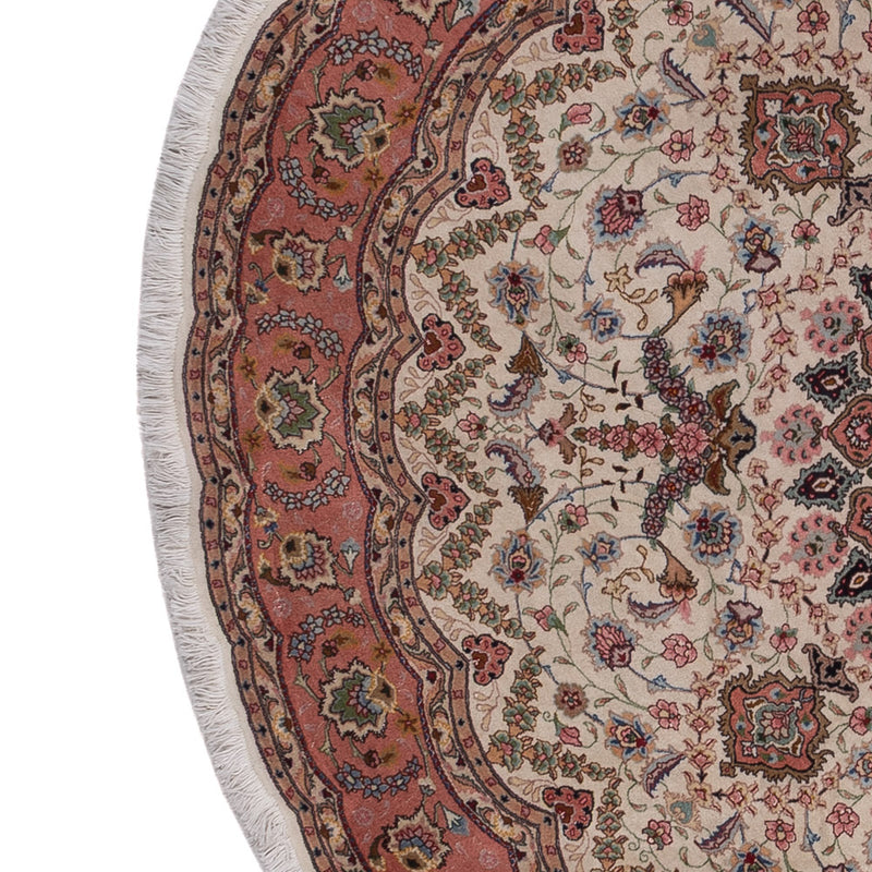 Tapis persan - Tabriz - Royal ronde  - 200 x 200 cm - beige