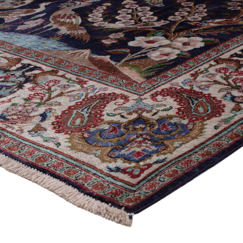 Tapis persan - Ghom - 195 x 140 cm - bleu foncé