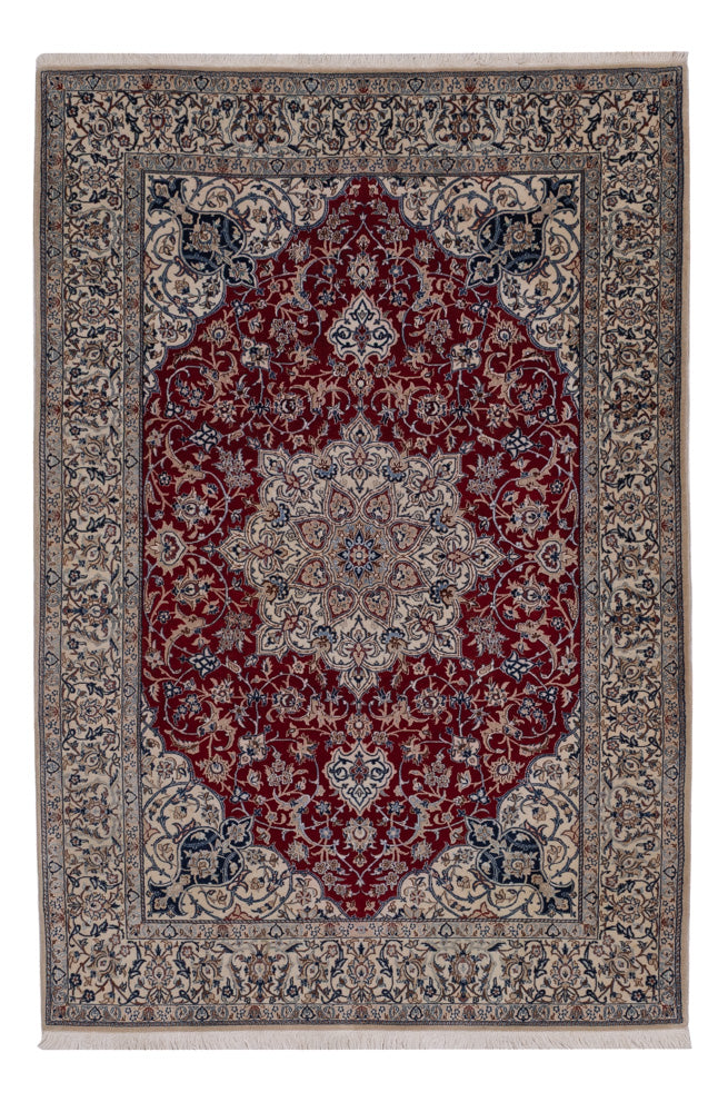 Tapis persan - Nain - Premium - 206 x 132 cm - rouge foncé