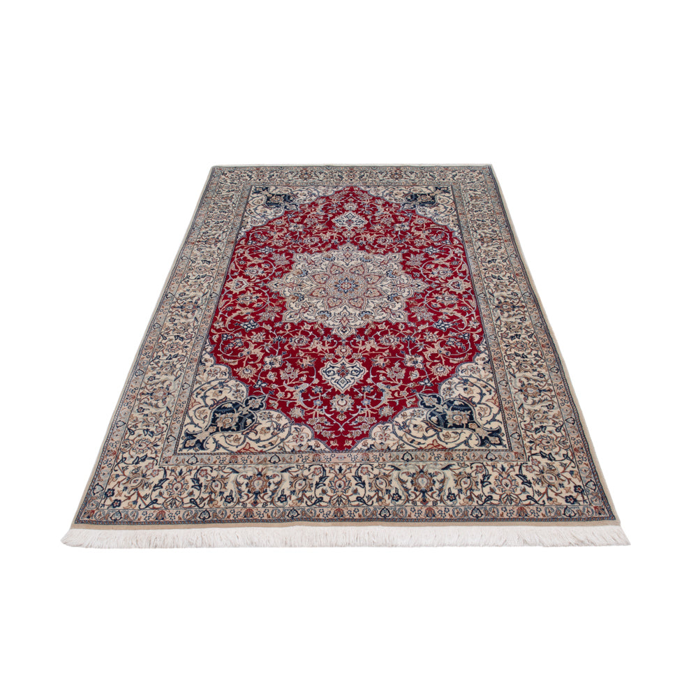 Tapis persan - Nain - Premium - 206 x 132 cm - rouge foncé