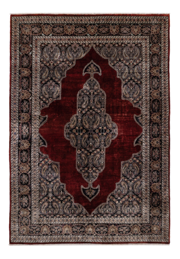 Tapis en soie - Kayseri - 187 x 123 cm - rouge foncé