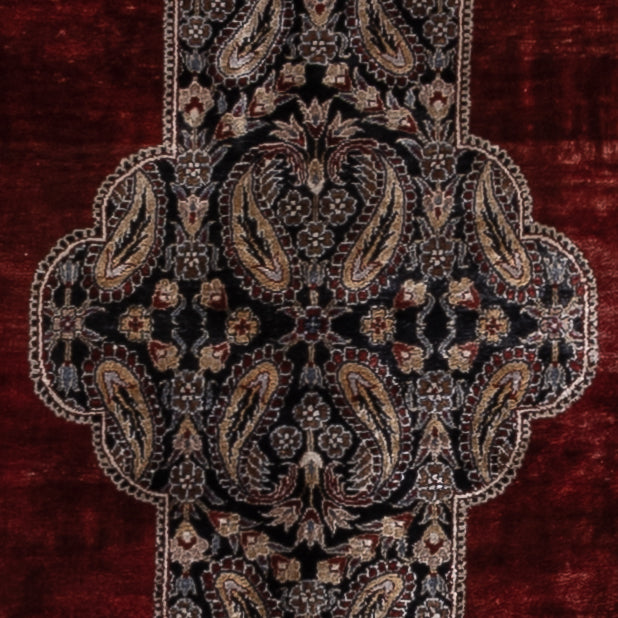 Tapis en soie - Kayseri - 187 x 123 cm - rouge foncé