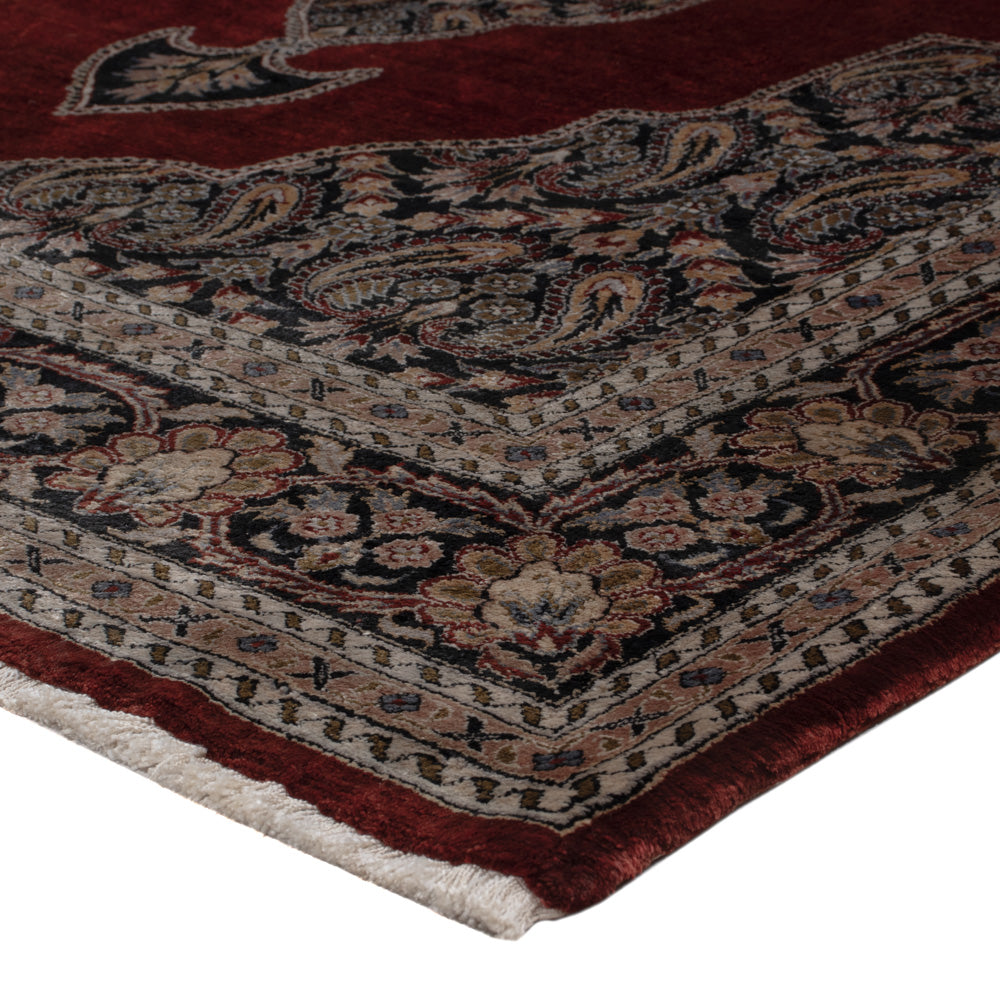 Tapis en soie - Kayseri - 187 x 123 cm - rouge foncé