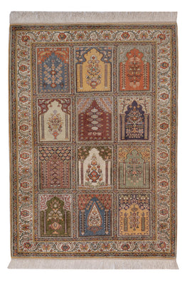 Tapis en soie - Kayseri - 214 x 153 cm - multicolore