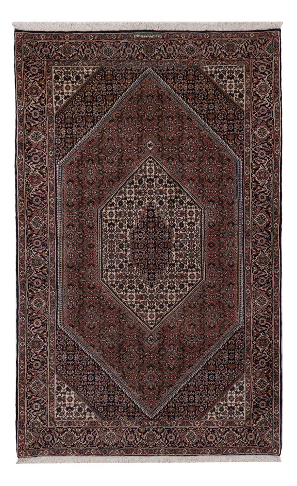 Tapis persan - Bidjar - 228 x 142 cm - marron foncé