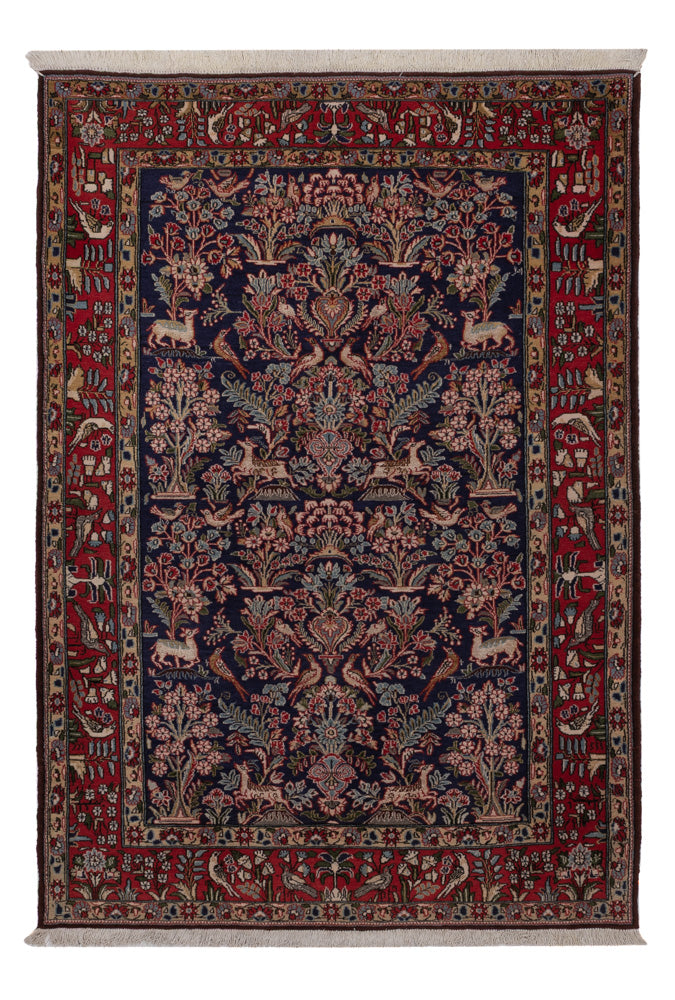 Perserteppich - Ghom - 206 x 138 cm - dunkelblau