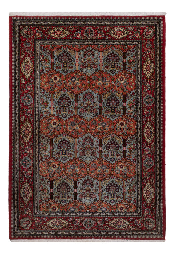 Tapis persan - Ghom - 204 x 140 cm - bleu foncé