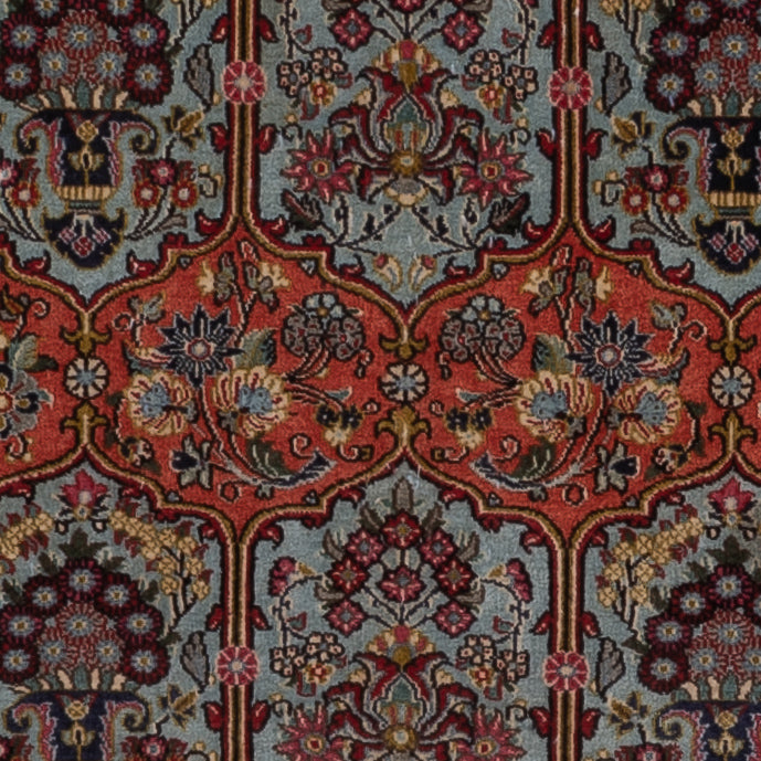 Tapis persan - Ghom - 204 x 140 cm - bleu foncé