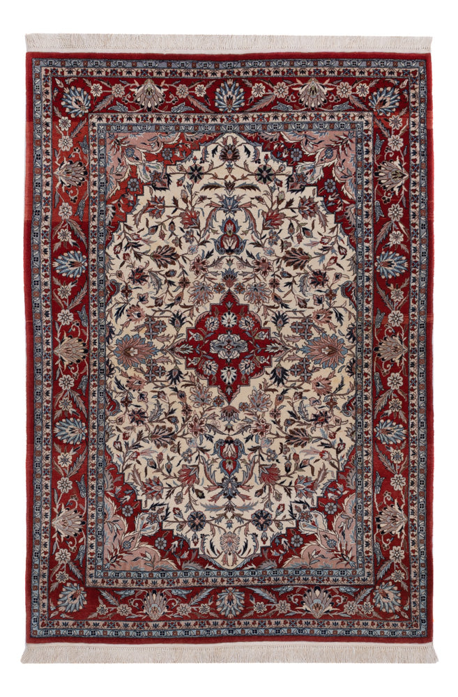 Tapis persan - Isfahan - Premium - 185 x 125 cm - beige