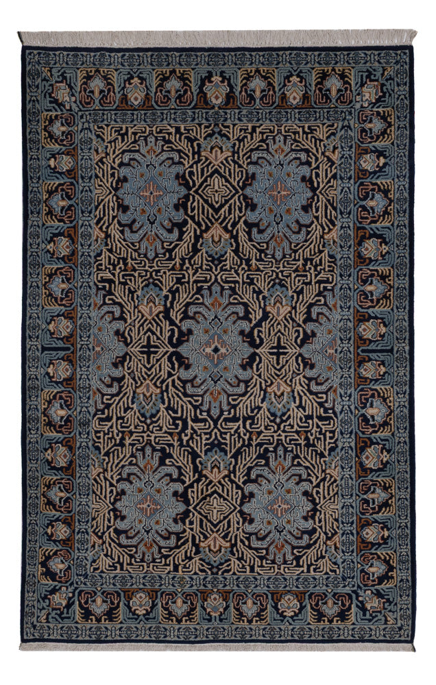 Perserteppich - Keshan - 208 x 134 cm - petrolblau