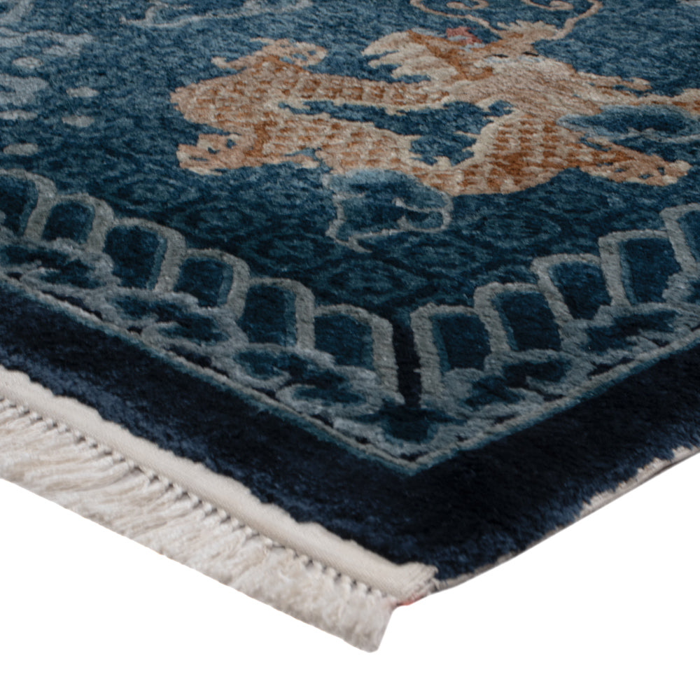 Seidenteppich - China Seide - 187 x 123 cm - blau