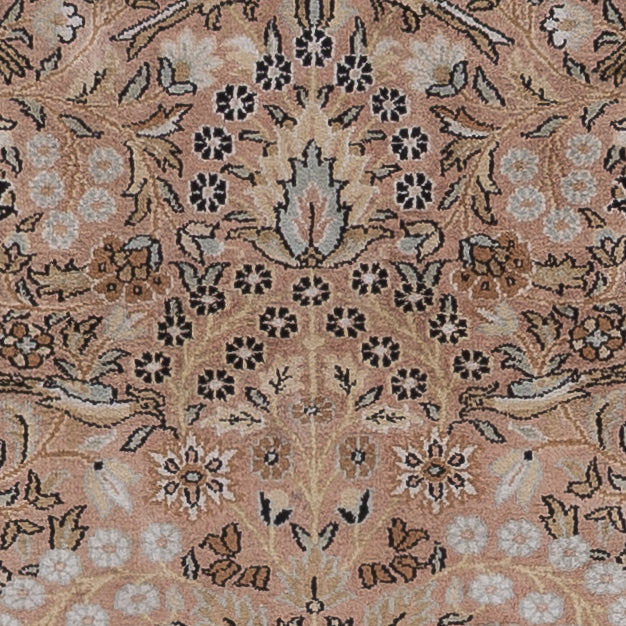 Tapis en soie - Soie du Cachemire - 188 x 126 cm - beige foncé