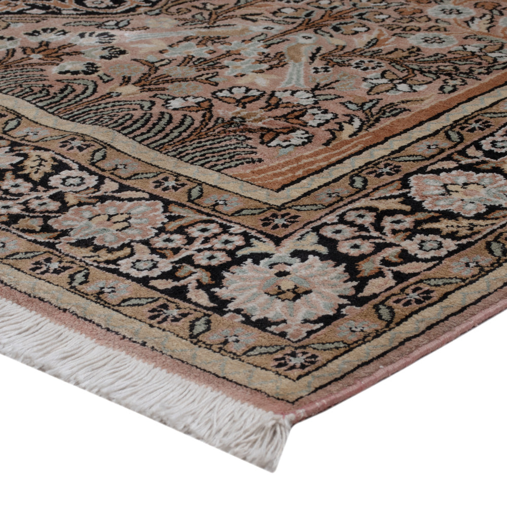 Tapis en soie - Soie du Cachemire - 188 x 126 cm - beige foncé